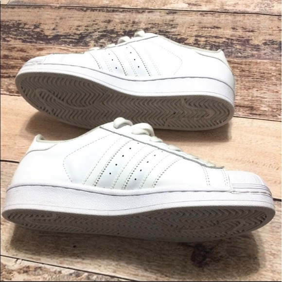 Adidas Superstar, All White Sneakers - Picture 1 of 7